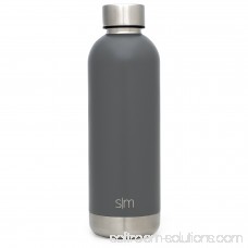 Simple Modern 17oz Bolt Water Bottle - Stainless Steel Hydro Swell Flask - Double Wall Vacuum Insulated Reusable Black Small Kids Metal Coffee Tumbler Leak Proof Thermos - Midnight Black 568073557